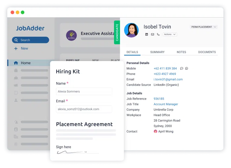JobAdder Hiring Kit UI