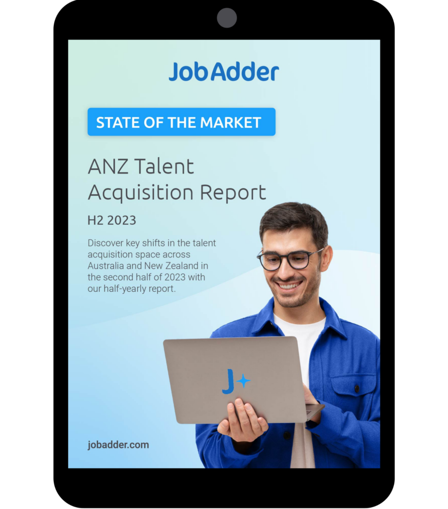 JobAdder ANZ Talent acquisition report cover on iPhone