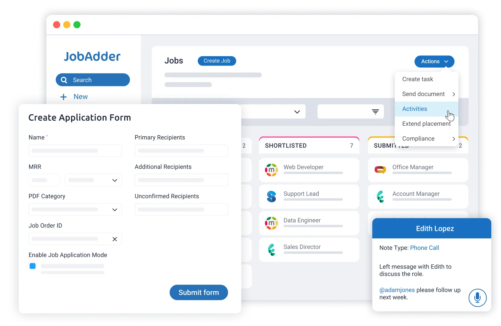 JobAdder Application Form UI