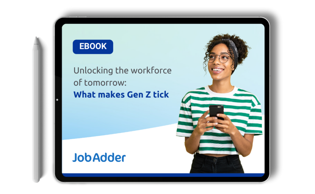 JobAdder unlocking the workforce of tomorrow cover on iPad
