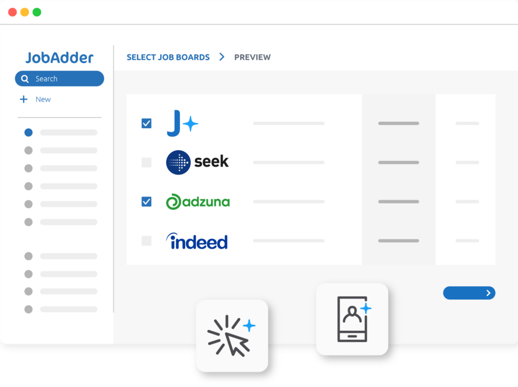 JobAdder board with different company logos